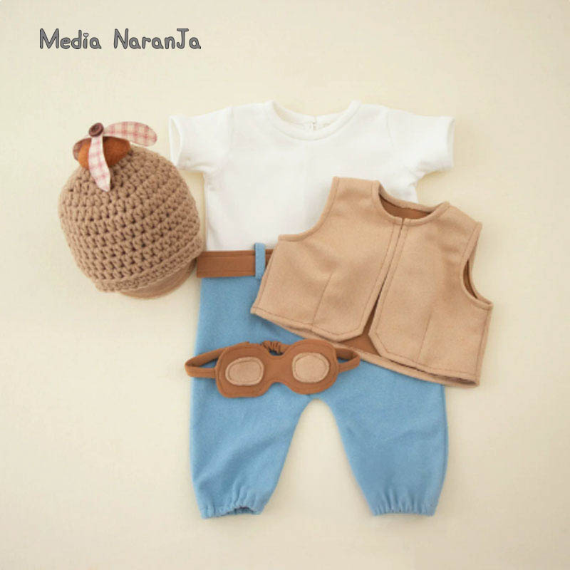Infant Photography Props Outfit - إكسسوارات تصوير المواليد الجدد، زي طيار
