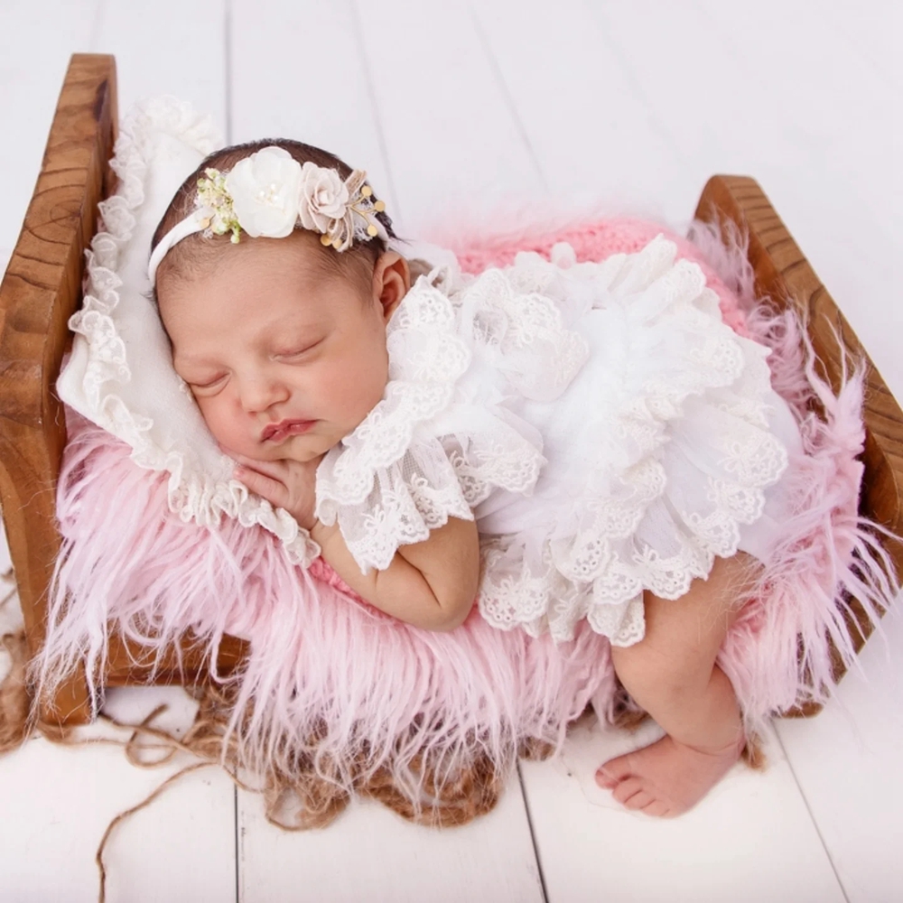 Infant Photography Props Outfit - ملابس تصوير المواليد الجدد، رومبير دانتيل