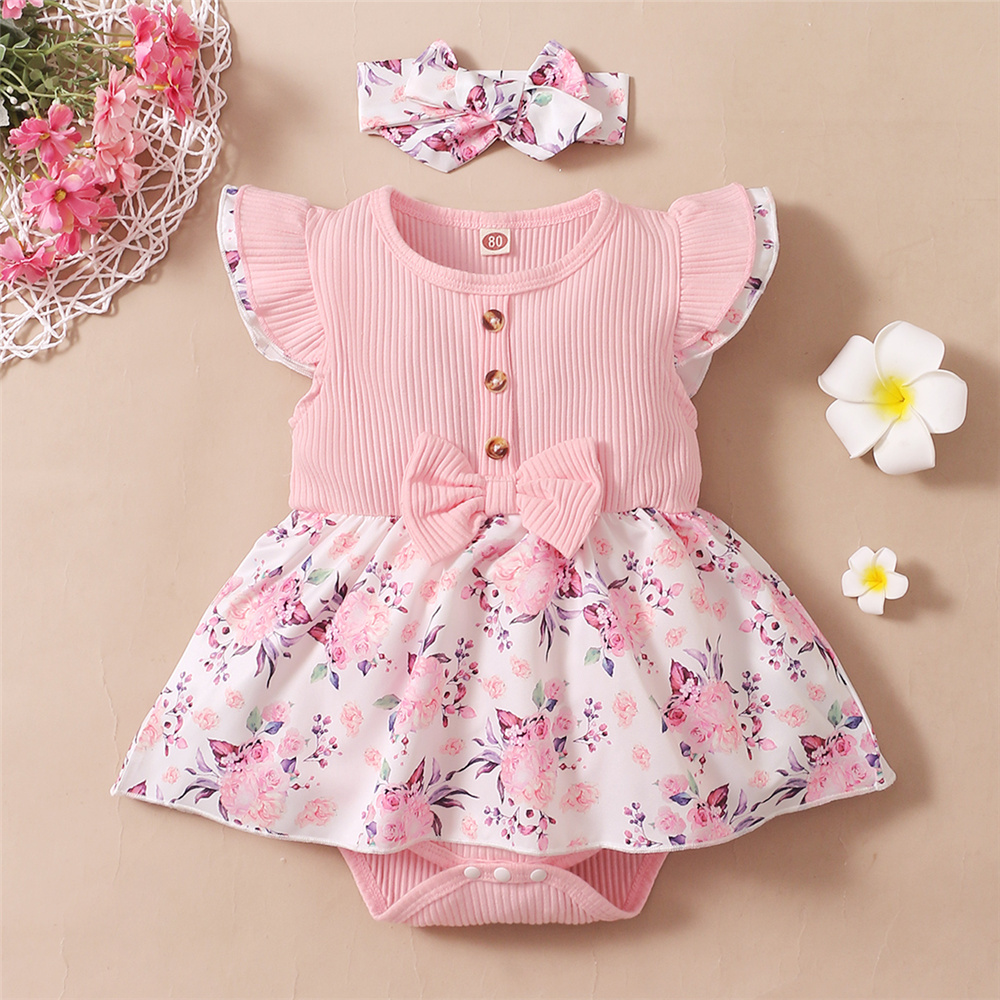 0-18 أشهر طفلة الأزهار رومبير  - مراجعة Newborn Baby Girl Romper Floral وسعره
